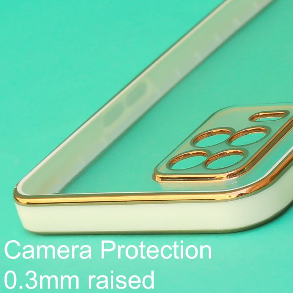 White Electroplated Transparent Case for Realme 8 5G - The Hatke