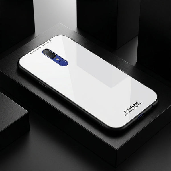 White Glass case for Oppo F11 - The Hatke