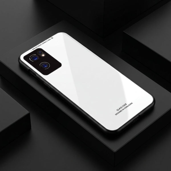White Glass case for Oppo Reno 7 - The Hatke