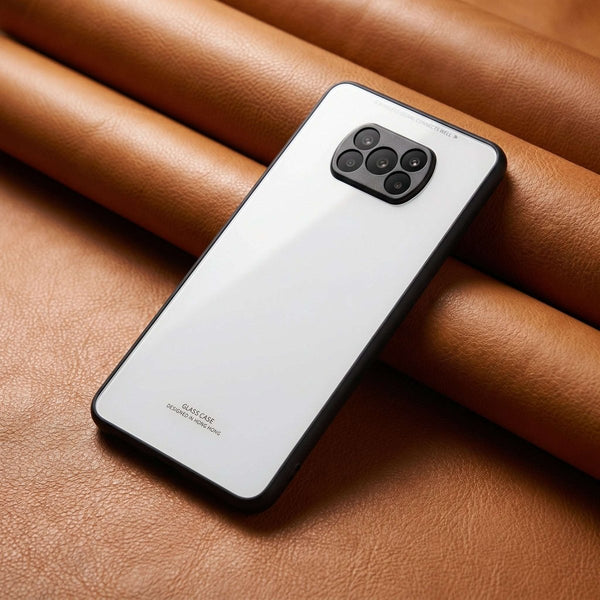 White Glass case for Poco X3 Pro - The Hatke