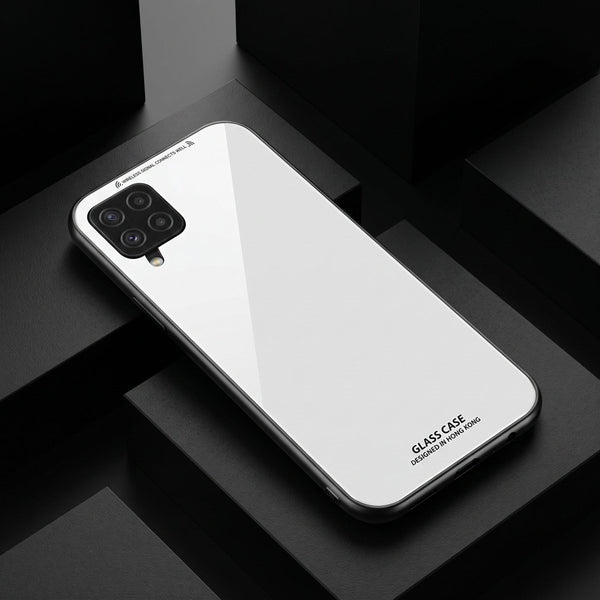 White Glass case for Samsung M12 - The Hatke