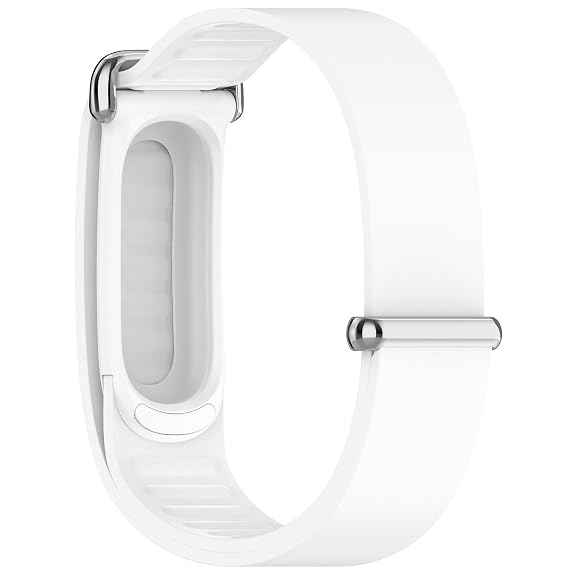 White Hard Metal Lock Silicone Strap For Google Fitbit Air - The Hatke