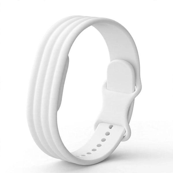 White Lining Silicone Strap For Google Fitbit Air - The Hatke