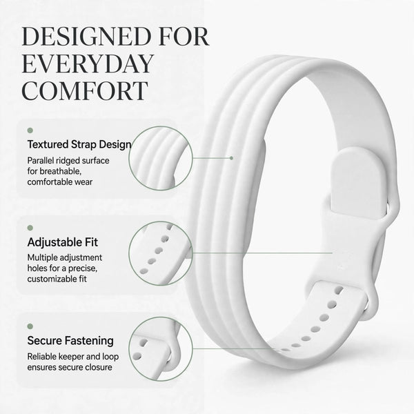 White Lining Silicone Strap For Google Fitbit Air - The Hatke