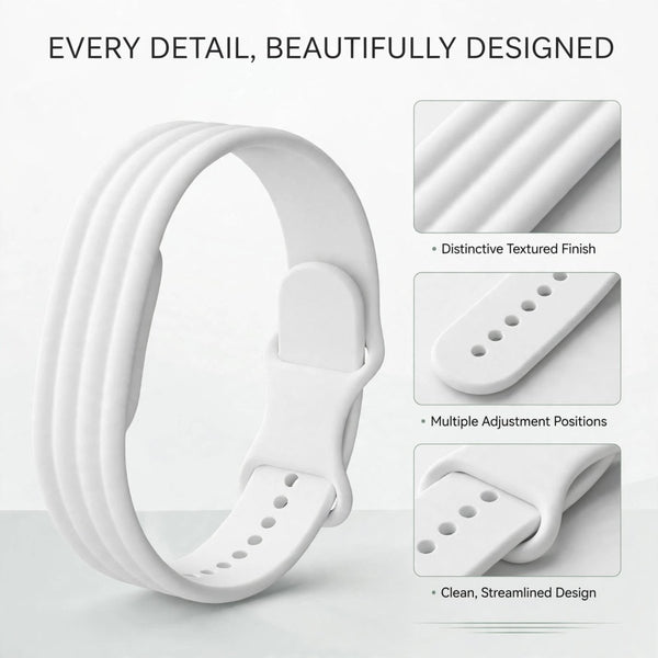 White Lining Silicone Strap For Google Fitbit Air - The Hatke