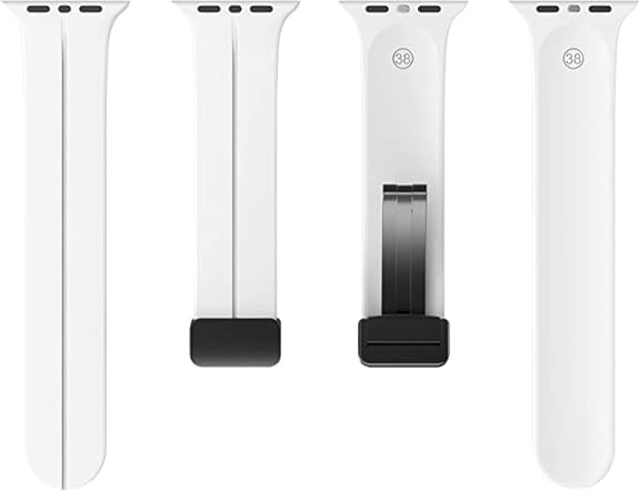 White Magnetic Clasp Adjustable Strap For Apple Watch SERIES 6 (42mm/44mm/45mm/46mm/49mm) - The Hatke