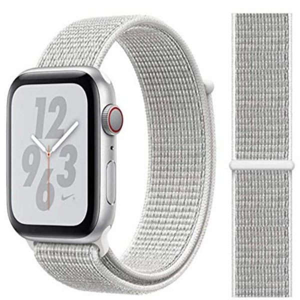 White Nylon Strap For Apple Watch Series 8 (38mm/40mm/41mm) - The Hatke