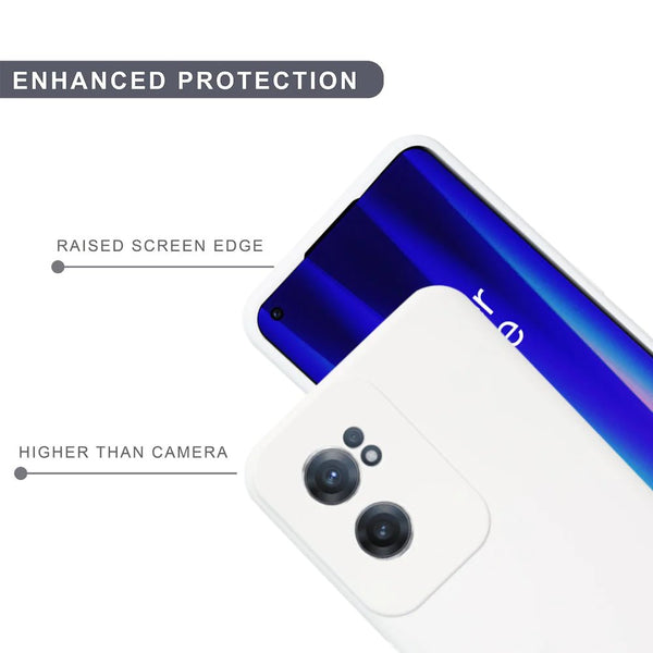White Original Camera Safe Silicone case for Oneplus Nord CE 2 - The Hatke