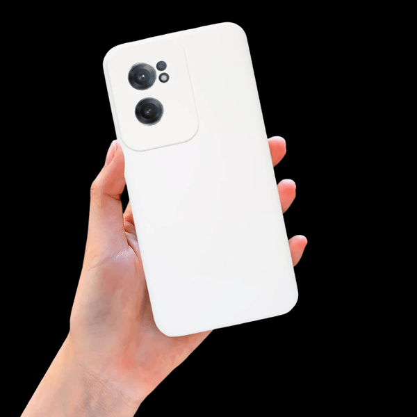 White Original Camera Safe Silicone case for Oneplus Nord CE 2 - The Hatke