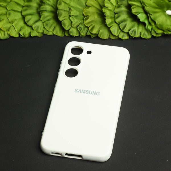 White Original Camera Safe Silicone case for Samsung S21 FE - The Hatke