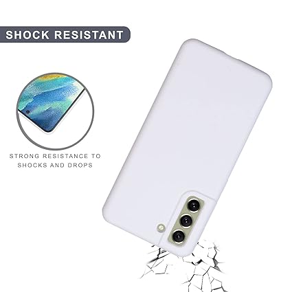 White Original Camera Safe Silicone case for Samsung S22 - The Hatke