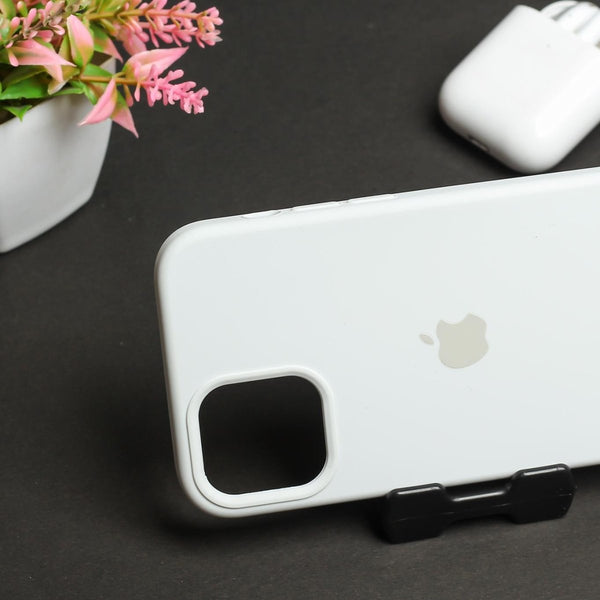 White Original Silicone case for Apple iphone 12 - The Hatke