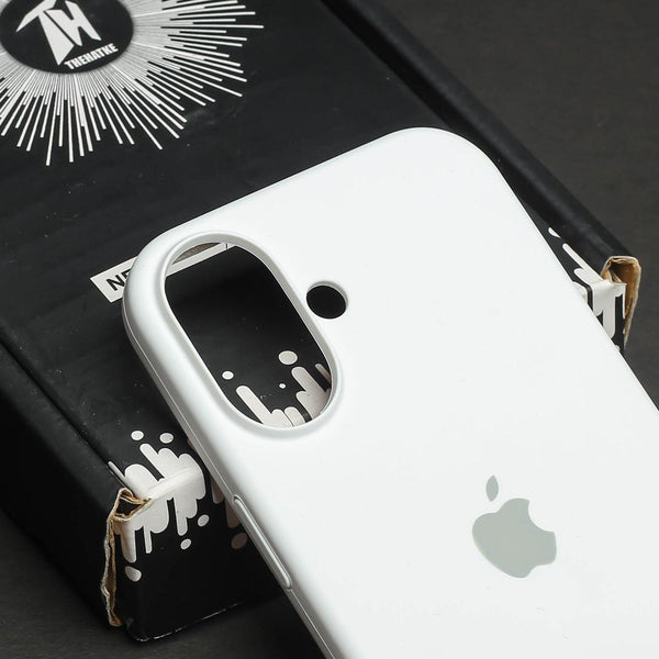White Original Silicone case for Apple iphone 16 Plus - The Hatke