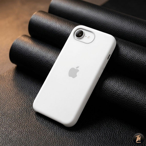 White Original Silicone case for Apple iphone 16e - The Hatke
