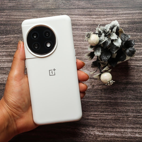 White Original Silicone case for Oneplus 11R - The Hatke