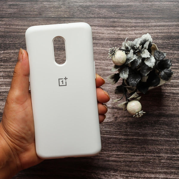 White Original Silicone case for Oneplus 7 - The Hatke
