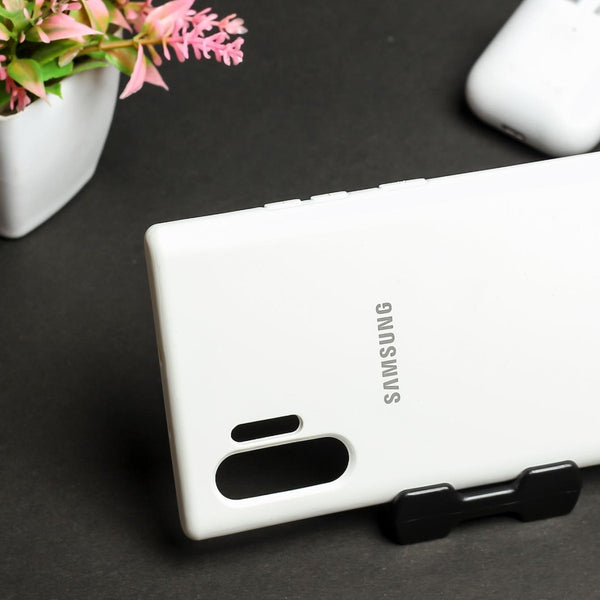 White Original Silicone case for Samsung Note 10 Plus - The Hatke