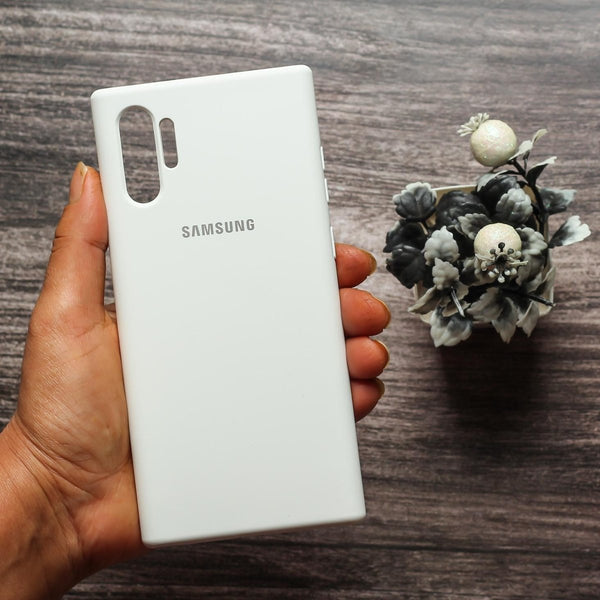 White Original Silicone case for Samsung Note 10 Plus - The Hatke