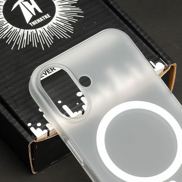White Paper Matte Magsafe Case for Apple Iphone 16 - The Hatke