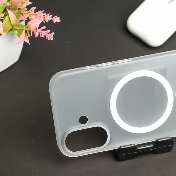 White Paper Matte Magsafe Case for Apple Iphone 16 - The Hatke