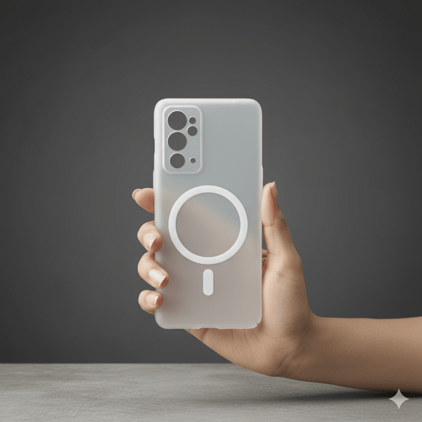 White Paper Matte Magsafe Case for Oneplus 9RT - The Hatke