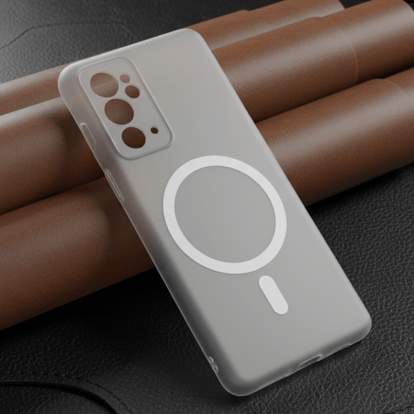 White Paper Matte Magsafe Case for Oneplus 9RT - The Hatke