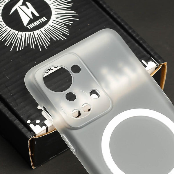 White Paper Matte Magsafe Case for Oneplus Nord 2T - The Hatke