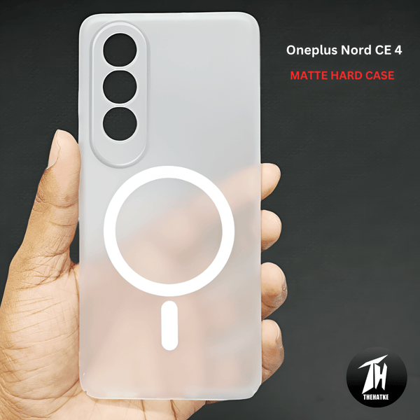 White Paper Matte Magsafe Case for Oneplus Nord CE 4 - The Hatke