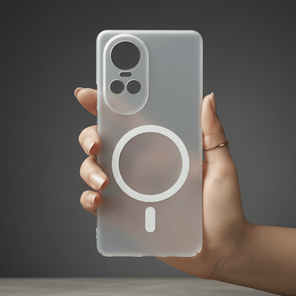 White Paper Matte Magsafe Case for Oppo Reno 10 Pro - The Hatke