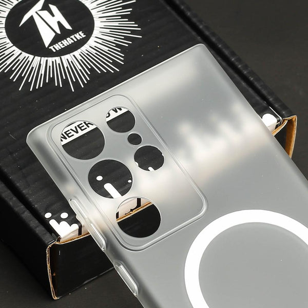 White Paper Matte Magsafe Case for Samsung S23 Ultra - The Hatke
