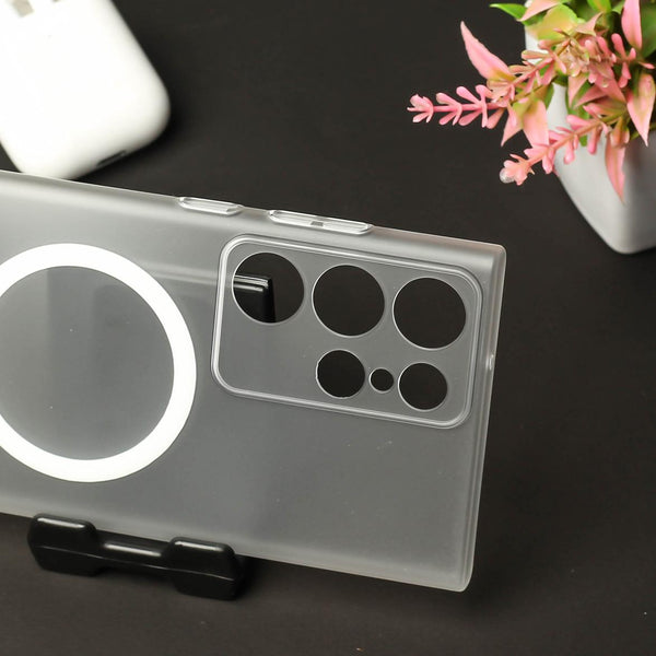 White Paper Matte Magsafe Case for Samsung S23 Ultra - The Hatke