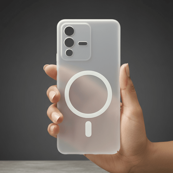 White Paper Matte Magsafe Case for Vivo V23 - The Hatke