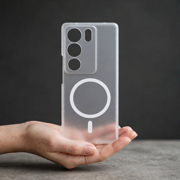 White Paper Matte Magsafe Case for Vivo V29 Pro - The Hatke