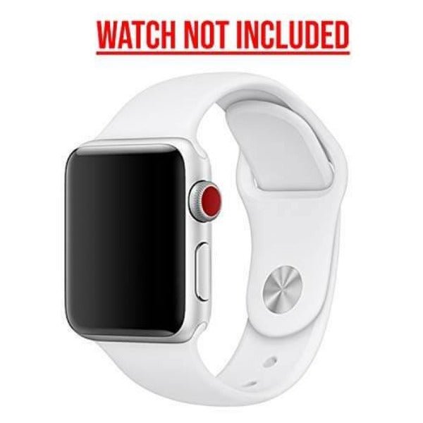 White Plain Silicone Strap For Apple Watch Series SE 2020 (38mm/40mm/41mm) - The Hatke