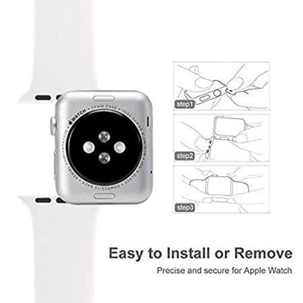 White Plain Silicone Strap For Watch Series SE 2020 (42mm/44mm/45mm/46mm/49mm) - The Hatke