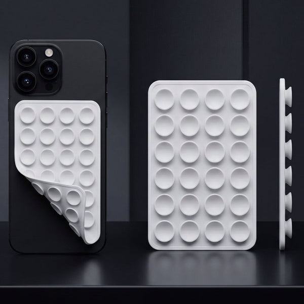 White Sticky Phone Stand Silicone Suction Phone Case Mount For Mobile - The Hatke