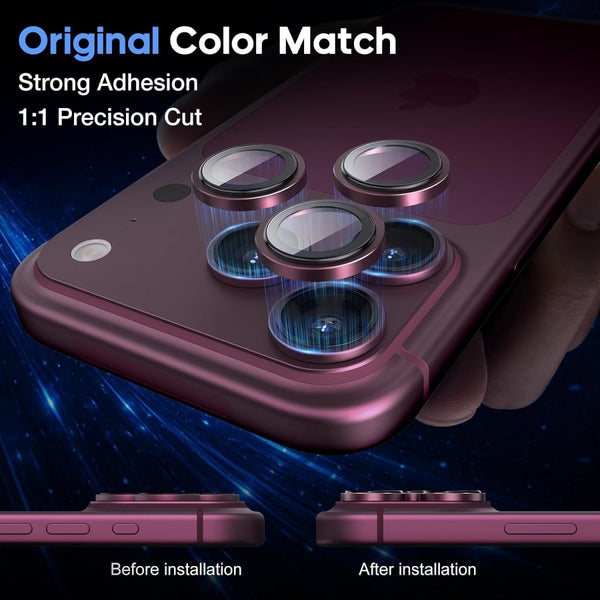 Wine Metallic camera ring lens guard for Apple iphone 18 Pro Max - The Hatke