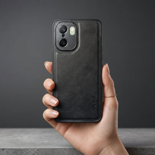 X-LEVEL Black Leather Case for Oneplus 15R - The Hatke