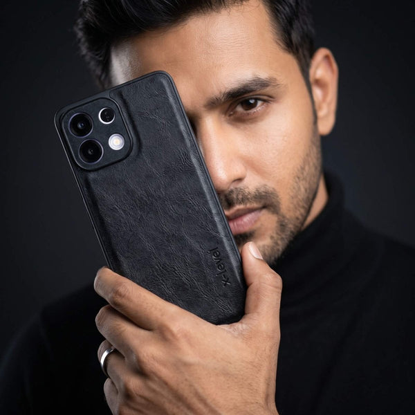 X-LEVEL Black Leather Case for Oppo K13 - The Hatke