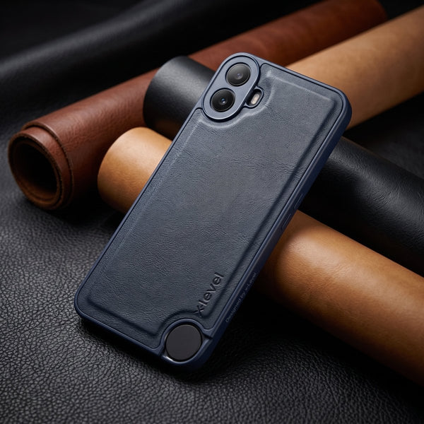 X-LEVEL Blue Leather Case for CMF Phone 1 - The Hatke