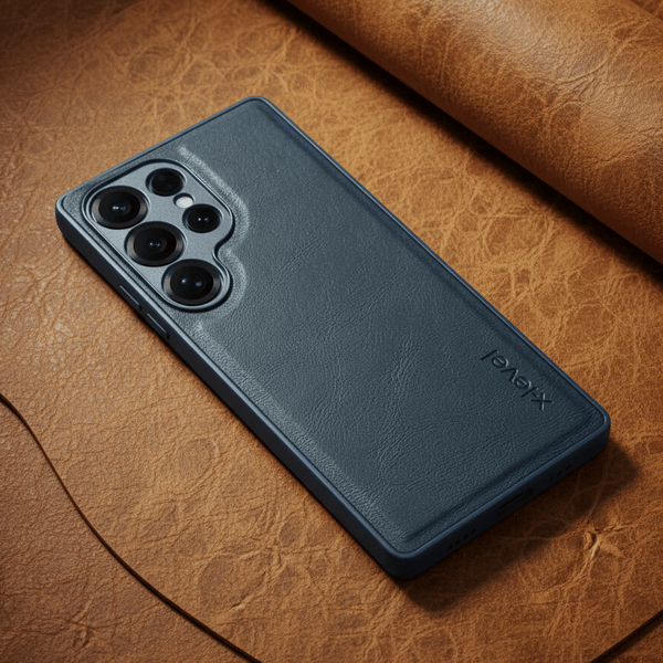 X-LEVEL Blue Leather Case for Samsung S25 Ultra - The Hatke