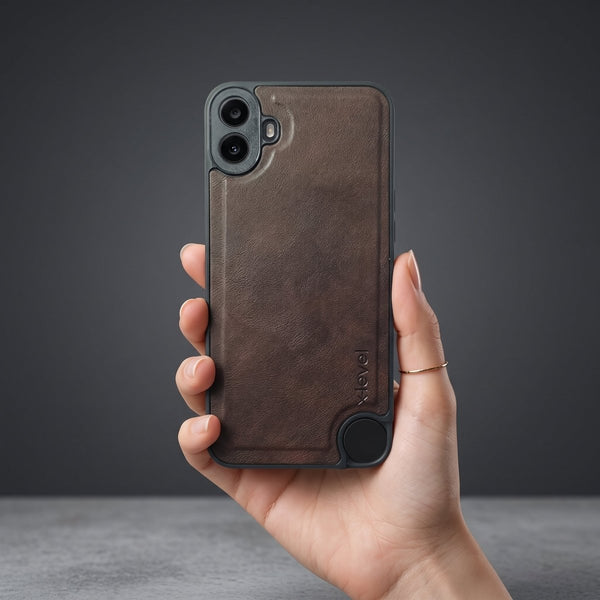 X-LEVEL Dark Brown Leather Case for CMF Phone 1 - The Hatke