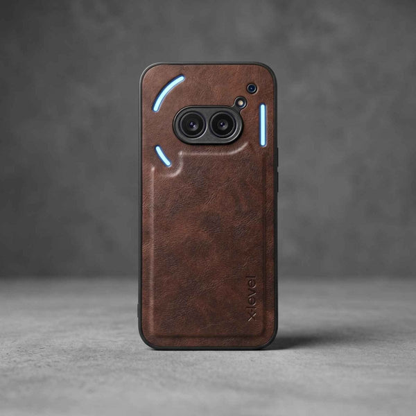 X-LEVEL Dark Brown Leather Case for Nothing Phone 2A - The Hatke