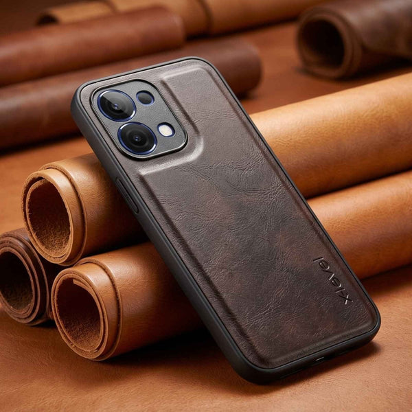 X-LEVEL Dark Brown Leather Case for Oppo F31 - The Hatke