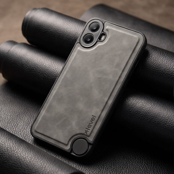 X-LEVEL Grey Leather Case for CMF Phone 1 - The Hatke