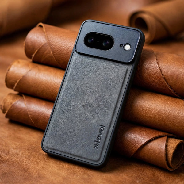 X-LEVEL Grey Leather Case for Google pixel 8 - The Hatke