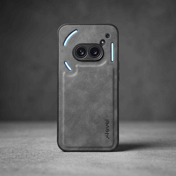 X-LEVEL Grey Leather Case for Nothing Phone 2A - The Hatke