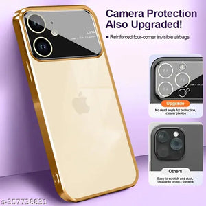 Luxury Plating Gold Camera Protection Transparent Case for Apple iphone 11