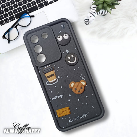 Black COFFEE (ALWAYS HAPPY) Silicone case for Vivo Y200