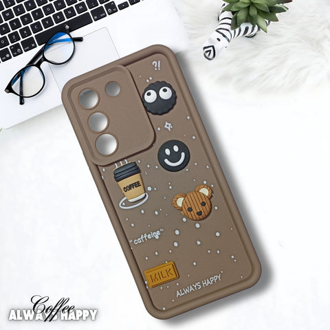 Brown COFFEE (ALWAYS HAPPY) Silicone case for Vivo Y200